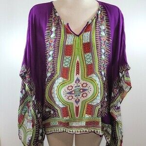 ODEL Boho Southwest Print Flowy Top size L